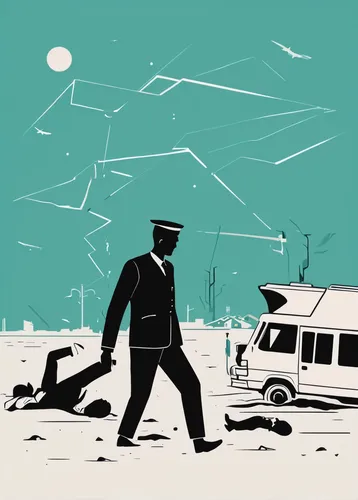 pedestrian,car crash,sci fiction illustration,a pedestrian,bystander,pedestrians,game illustration,cd cover,the pollution,accident car,vehicle wreck,samaritan,accident,car accident,atomic age,car wreck,crime scene,police work,travel trailer poster,spy visual,Illustration,Vector,Vector 01