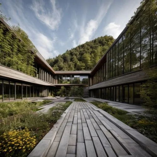 eco hotel,archidaily,hahnenfu greenhouse,building valley,timber house,mirror house,wooden construction,wooden bridge,japanese architecture,cubic house,forest workplace,eco-construction,ski facility,wood structure,house in mountains,open air museum,frame house,house in the mountains,outdoor structure,house in the forest,Architecture,Villa Residence,Modern,Elemental Architecture