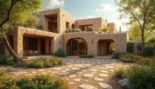 home landscape,3d rendering,landscaped,roof landscape,xeriscaping,landscaping,dunes house,desert landscape,ecovillages,beautiful home,hacienda,ancient house,summer cottage,flowerful desert,casitas,render,dorne,3d rendered,trullo,sonoran,Photography,General,Realistic