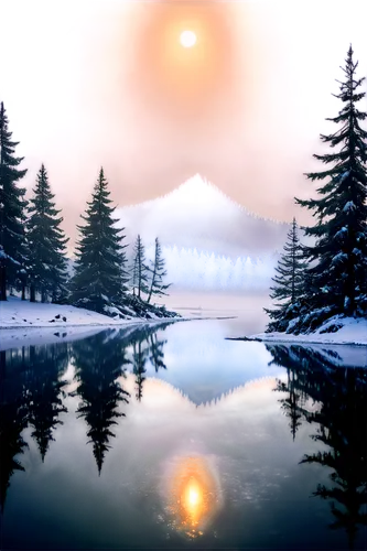 winter background,snow landscape,winter landscape,snowy landscape,winter lake,landscape background,ice landscape,salt meadow landscape,christmas landscape,dusk background,snow scene,virtual landscape,dawnstar,mountain sunrise,sun reflection,christmas snowy background,frozen lake,winter morning,evening lake,winter forest,Illustration,Realistic Fantasy,Realistic Fantasy 32