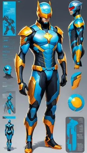 kryptarum-the bumble bee,3d man,aquanaut,dry suit,steel man,knight armor,actionfigure,3d figure,divemaster,armor,bolt-004,sea devil,armored,action figure,3d model,concept art,game figure,armour,model kit,protective suit,Unique,Design,Character Design