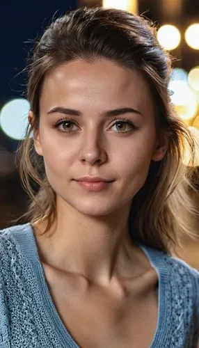 a young woman posing for a po with blurry lights,sarikaya,portrait background,young woman,biljana,beautiful young woman,petka,Photography,General,Realistic