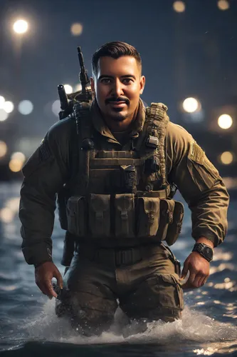 marine,marine animal,boat operator,cod,dry suit,ballistic vest,the man in the water,marine biology,buoyancy compensator,military person,drone operator,aquanaut,rigid-hulled inflatable boat,paratrooper