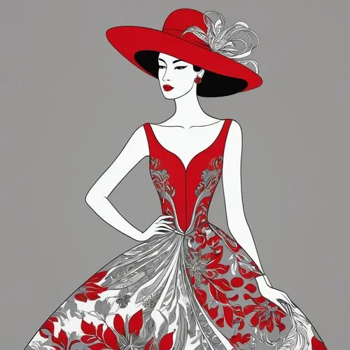 fashion illustration,fashion vector,art deco woman,evening dress,retro 1950's clip art,dress form,costume design,vintage paper doll,lady in red,fashionista from the 20s,retro paper doll,dressmaker,red hat,fashion design,vintage fashion,art deco,flamenco,man in red dress,the hat-female,vintage illustration,Art,Artistic Painting,Artistic Painting 33