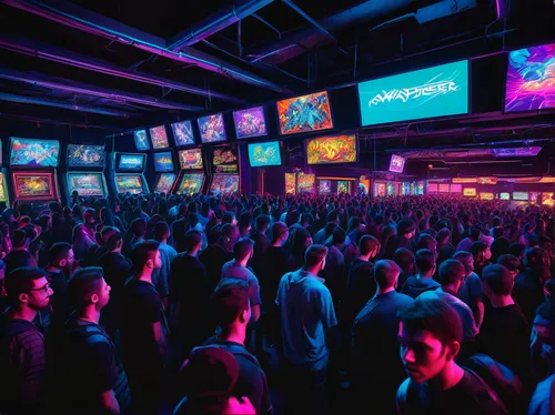 music venue,nightclub,concert crowd,concert venue,boifest,crowd,warehouse,clubbing,minneapolis,bottleneck,crowd of people,event venue,marquee,factory hall,queue area,80s,arena,vegas,90s,smf,Illustration,Realistic Fantasy,Realistic Fantasy 33