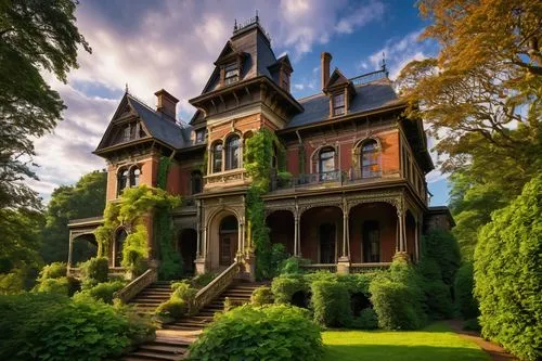 victorian house,old victorian,victorian,victorian style,dreamhouse,victoriana,two story house,fairytale castle,fairy tale castle,witch's house,beautiful home,woodburn,haddonfield,henry g marquand house,the haunted house,country house,ghost castle,ravenswood,creepy house,italianate,Illustration,Black and White,Black and White 21