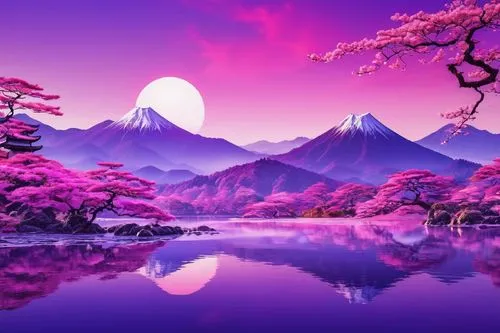 purple landscape,purple wallpaper,landscape background,japanese mountains,japanese sakura background,japan landscape,colorful background,fantasy landscape,nature background,beautiful japan,background colorful,beautiful landscape,wavelength,nature wallpaper,splendid colors,windows wallpaper,purple and pink,mountain landscape,purple background,purple,Photography,General,Realistic