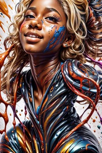 nielly,pacitti,adnate,bodypainting,splash paint,neon body painting,oumou,dazzler,bodypaint,ororo,afrofuturism,monique,welin,technotronic,art painting,fluidity,body painting,azealia,chalk drawing,spray paint