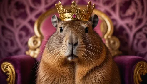 capybara,king caudata,bazlama,gold agouti,animals play dress-up,anthropomorphized animals,crown pigeon,crowned goura,imperial crown,nutria,king crown,lama,heraldic animal,royal crown,queen crown,grand duke,the crown,monarchy,king of the ravens,the ruler,Conceptual Art,Daily,Daily 12