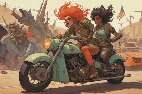 transistor,motorcycles,burning man,motorbike,mad max,transistor checking,motorcycle,sidecar,motorcycling,bullet ride,nomads,bikes,biker,motorcyclist,motor-bike,ride out,ride,sci fiction illustration,renegade,two-wheels,Illustration,Paper based,Paper Based 17