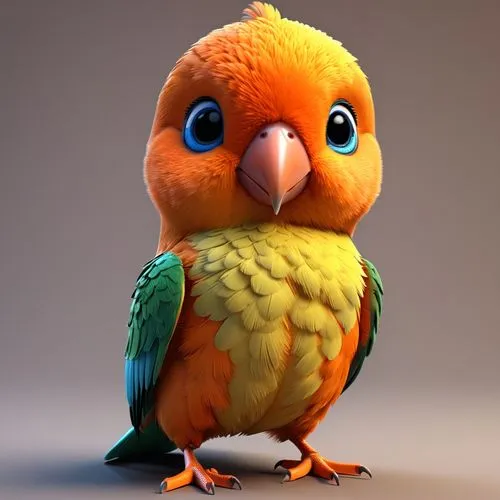 caique,sun conure,cute parakeet,yellow parakeet,sun parakeet,orange beak,yellow macaw,parakeet,yellow green parakeet,tiger parakeet,sun conures,parrot,avian,tucan,yellowish green parakeet,blue and gold macaw,mandarin,bird,conure,golden parakeets,Unique,3D,3D Character