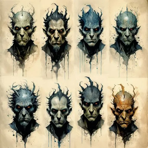 orcs,mordenkainen,darzins,heads,nidaros,frankensteins,Illustration,Abstract Fantasy,Abstract Fantasy 18