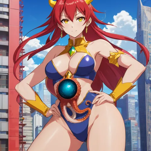 The tentacles and suction cups of an octopus extend upwards, forming a black hole in the middle,sanya,honolulu,kinara,kos,wiz,eris,magna,medusa,goddess of justice,one-piece swimsuit,chariot,ashitaba,a