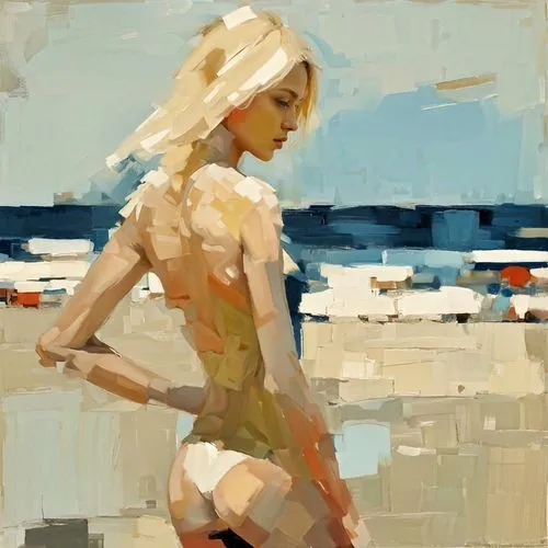 bather,jeanneney,chudinov,blonde woman,trofimov,ignatiev,kordic,petkanov,overpainting,nestruev,blond girl,piddling,girl walking away,coomber,bathers,beachgoer,gagnon,painterly,blonde girl,anatoly