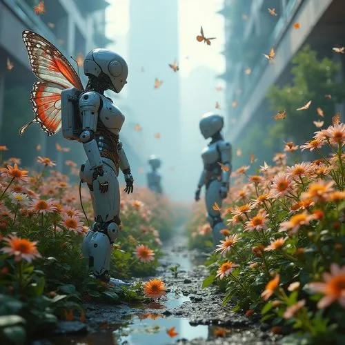 chasing butterflies,automatons,blue butterflies,butterflies,valerian,butterfly background