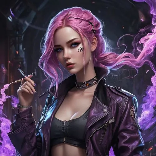 vi,kaisa,kda,maeve,jinx,violetta,vivian,liliana,nyx,malene,cyberpunk,madelyne,purple wallpaper,shadowrun,tonks,la violetta,vayne,pinzi,kallen,agio,Conceptual Art,Fantasy,Fantasy 34