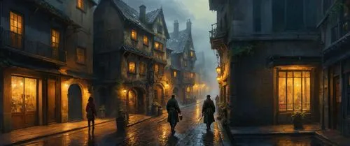 diagon,theed,medieval street,world digital painting,darktown,waterdeep