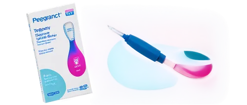 Pregnancy test kit, white background, plastic casing, pink or blue dye, positive or negative result, clear liquid, dropper, instruction paper, morning light, shallow depth of field, close-up shot, 1/2