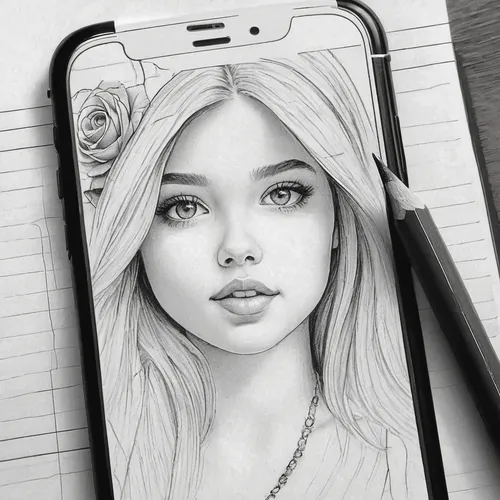 Step-by-step guide to hide photos on iPhone,girl drawing,girl portrait,graphite,pencil art,pencil drawing,digital art,rose drawing,pencil drawings,charcoal pencil,rose flower drawing,rose flower illus