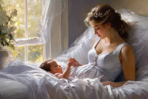 The motherhood in the paintings of Vicente Romero Redondo | Pictures of Babies – Baby Pictures – Baby Photos,little girl and mother,mother with child,little angels,baby with mom,mother and child,capri