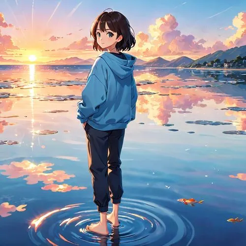 kumiko,euphonious,water lotus,mirai,waterlily,floating over lake,summer background,water lily,ocean,water lilly,transparent background,hikari,autumn background,lily water,dusk background,floating,reflects,lake,beautiful wallpaper,watery heart,Anime,Anime,Traditional
