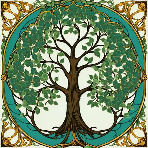 celtic tree,tree of life,argan tree,the branches of the tree,gold foil tree of life,flourishing tree,argan trees,qabalah,the branches,yggdrasil,bodhi tree,mirkwood,bishvat,colorful tree of life,family tree,anahata,seregil,ornamental tree,lorien,art nouveau frame,Illustration,Retro,Retro 13