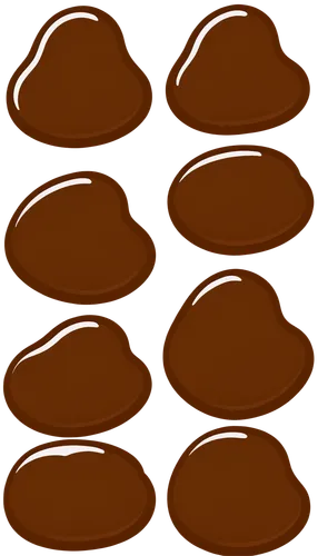 Brown poop, rounded shape, glossy surface, detailed texture, solo, center composition, shallow depth of field, warm color tone, soft lighting, realistic rendering, isolated on transparent background.,