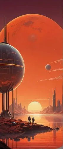 futuristic landscape,coruscant,homeworlds,homeworld,ringworld,barsoom,coruscating,geonosis,tatooine,mcquarrie,futuristic architecture,sci - fi,sci fi,alien planet,scifi,sci fiction illustration,alien world,futuristic,cardassia,gallifrey,Illustration,Retro,Retro 22