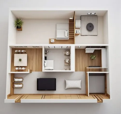 a model apartment with some storage spaces in it,smart home,shared apartment,habitaciones,homeobox,smartsuite,an apartment,Photography,General,Realistic