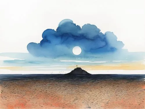 watercolor blue,cloud bank,desert landscape,an island far away landscape,dune landscape,desert desert landscape,watercolor background,volcanic landscape,watercolour,cloud mountain,watercolor sketch,red cloud,buttes,cloudless,lunar landscape,arid landscape,desert background,kahoolawe,moonscape,watercolor,Illustration,Paper based,Paper Based 07