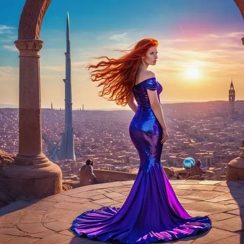 celtic woman,fantasy picture,megara,rapunzel,fantasy art,epica,girl in a long dress,sirenia,fantasy woman,celtic queen,mervat,blue enchantress,satine,la violetta,bellydance,agrabah,sheherazade,3d fantasy,merida,cinderella,Photography,General,Realistic