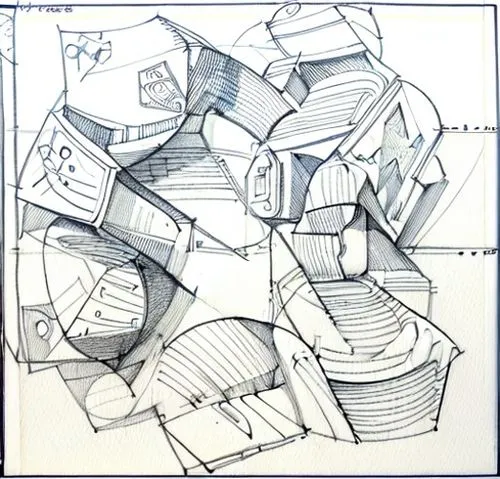 an architecture space with different levels and shaodws,squared paper,block shape,sheet drawing,scrap paper,cubes,frame drawing,paper scraps,cubic,recycled paper with cell,post-it note,post-it,folded 