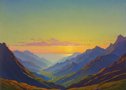 mountain sunrise,alpine sunset,mountain landscape,mountainous landscape,mountain scene,view of the mountains,desert landscape,the landscape of the mountains,mountains,panoramic landscape,landscape,valley,desert desert landscape,mountain range,high landscape,suusamyrtoo mountain range,yellow mountains,mountain valley,slovak tatras,tajikistan,Art,Classical Oil Painting,Classical Oil Painting 14