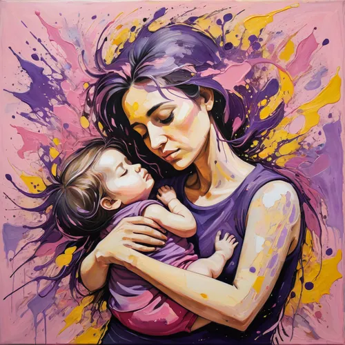 little girl and mother,oil painting on canvas,mother with child,motherhood,mother-to-child,mother and child,mother kiss,capricorn mother and child,oil painting,mother's,art painting,mother and daughter,la violetta,mothers love,mother,baby with mom,breastfeeding,oil on canvas,mother with children,mother and infant,Illustration,Paper based,Paper Based 27