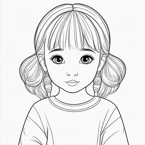 coloring pages kids,coloring pages,coloring page,eyes line art,kids illustration,doll's facial features,girl drawing,line art children,angel line art,line-art,child portrait,monchhichi,coloring picture,girl portrait,illustrator,mono-line line art,line drawing,child girl,chibi girl,line art,Illustration,Black and White,Black and White 04