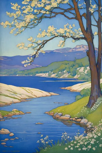 tommie crocus,magnolia,olle gill,magnolia trees,spring lake,early spring,robert duncanson,still life of spring,river landscape,coastal landscape,sakura trees,jacaranda,lake neuchâtel,springtime background,jacaranda trees,tulpenbaum,takato cherry blossoms,the cherry blossoms,crocuses,carol colman,Illustration,Retro,Retro 07