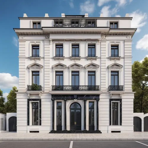 
modern and neo classic house facade with white limestone and black marble,appartment building,bendemeer estates,luxury property,würzburg residence,french building,palazzo,luxury real estate,classical