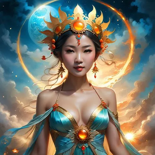 moondragon,fantasy art,oriental princess,fantasy portrait,diwata,fantasy woman,Illustration,Realistic Fantasy,Realistic Fantasy 01