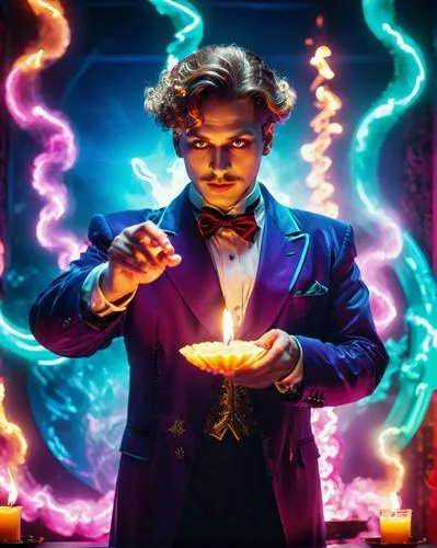 magician,the magician,pyrokinesis,magicians,zoltar,neon cocktails,Conceptual Art,Sci-Fi,Sci-Fi 28