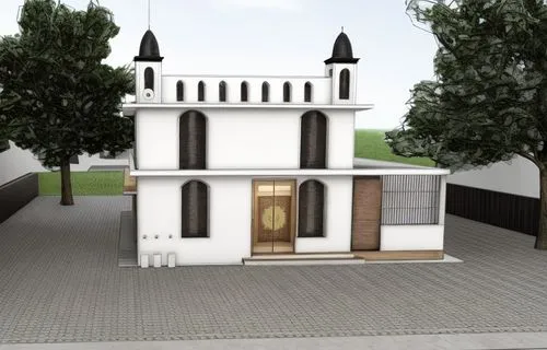 two story house,model house,miniature house,small house,house front,3d rendering,build by mirza golam pir,house shape,mortuary temple,synagogue,residential house,friterie,house hevelius,house with car