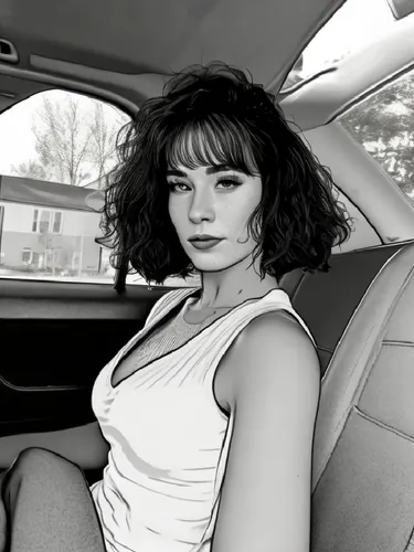 woman in the car,girl in car,spearritt,tura satana,palmiotti,in car