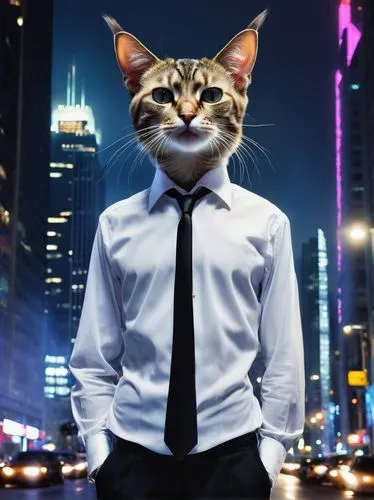 white-collar worker,tom cat,cat image,businessman,businessperson,animal feline,necktie,american shorthair,tabby cat,toyger,cat vector,street cat,ceo,cartoon cat,ocicat,feline,business man,night administrator,cat warrior,cat,Illustration,Realistic Fantasy,Realistic Fantasy 14