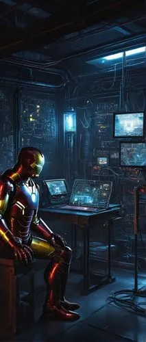 samus,arktika,metroid,alchemax,krogan,nighthawks,computer room,interrogation,metahuman,interrogation point,research station,ultron,superhero background,interrogating,ironman,kreder,dkr,sanctorum,iron man,game room,Illustration,Japanese style,Japanese Style 17