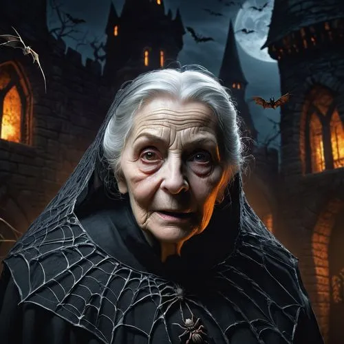 magistra,narcissa,evil woman,halloween background,halloween wallpaper,ermengarde,Illustration,Realistic Fantasy,Realistic Fantasy 33