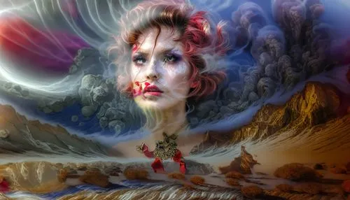 ladyland,querelle,etheria,sirene,promethea,fantasy art,Illustration,Realistic Fantasy,Realistic Fantasy 25