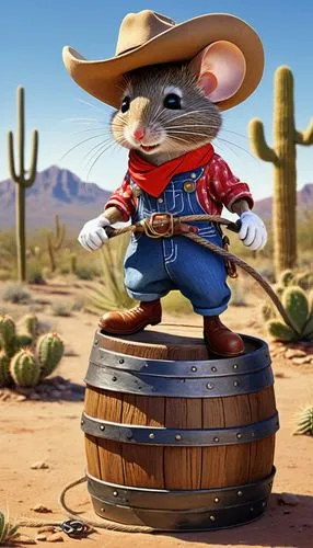 rataplan,musical rodent,rat na,cowboy beans,ratatouille,bush rat,rat,wild west,year of the rat,kangaroo rat,field mouse,sombrero,gerbil,grasshopper mouse,sheriff,mouse trap,cangaroo,rodent,country-western dance,jerboa,Illustration,Retro,Retro 09