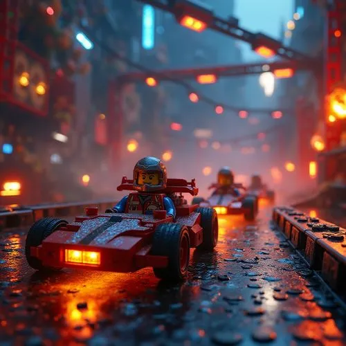 lego background,bladerunner,micropolis,lego city,junkyard,rusty cars,Photography,General,Realistic