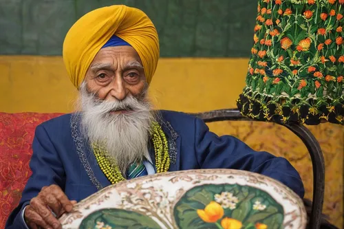 101-year-old Fauja Singh attributes his longevity to a simple lifestyle and positive attitude,sikh,indian sadhu,guru,elderly man,turban,indian drummer,vendor,ceremonial coach,shehnai,care for the elde