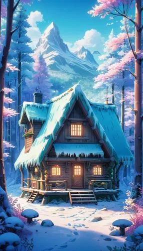 winter house,winter background,winter village,log cabin,christmas snowy background,snow house,the cabin in the mountains,alpine village,log home,snow scene,alpine hut,cabane,house in mountains,house in the forest,mountain hut,snowhotel,small cabin,winter landscape,christmasbackground,christmas landscape,Illustration,Japanese style,Japanese Style 03