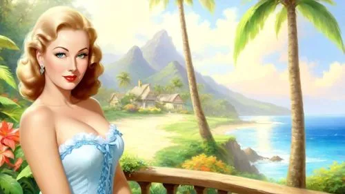 background ivy,blue hawaii,cartoon video game background,hawaiiana,tropico,cuba background